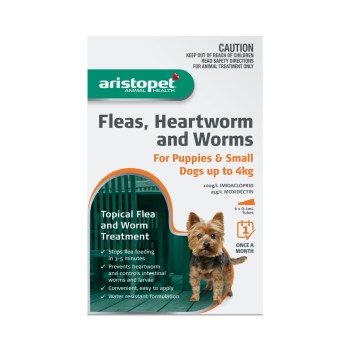Aristopet Tropical Flea & Worm Spot Treatment For Puppies & Small Dogs up to 4kg (6 pack)